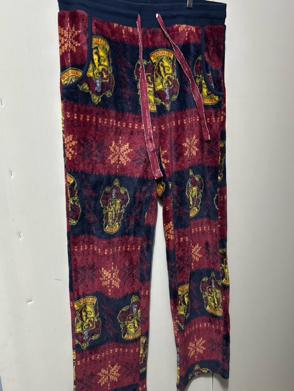 Gryffindor-Inspired Maroon and Navy Fleece Lounge Pants